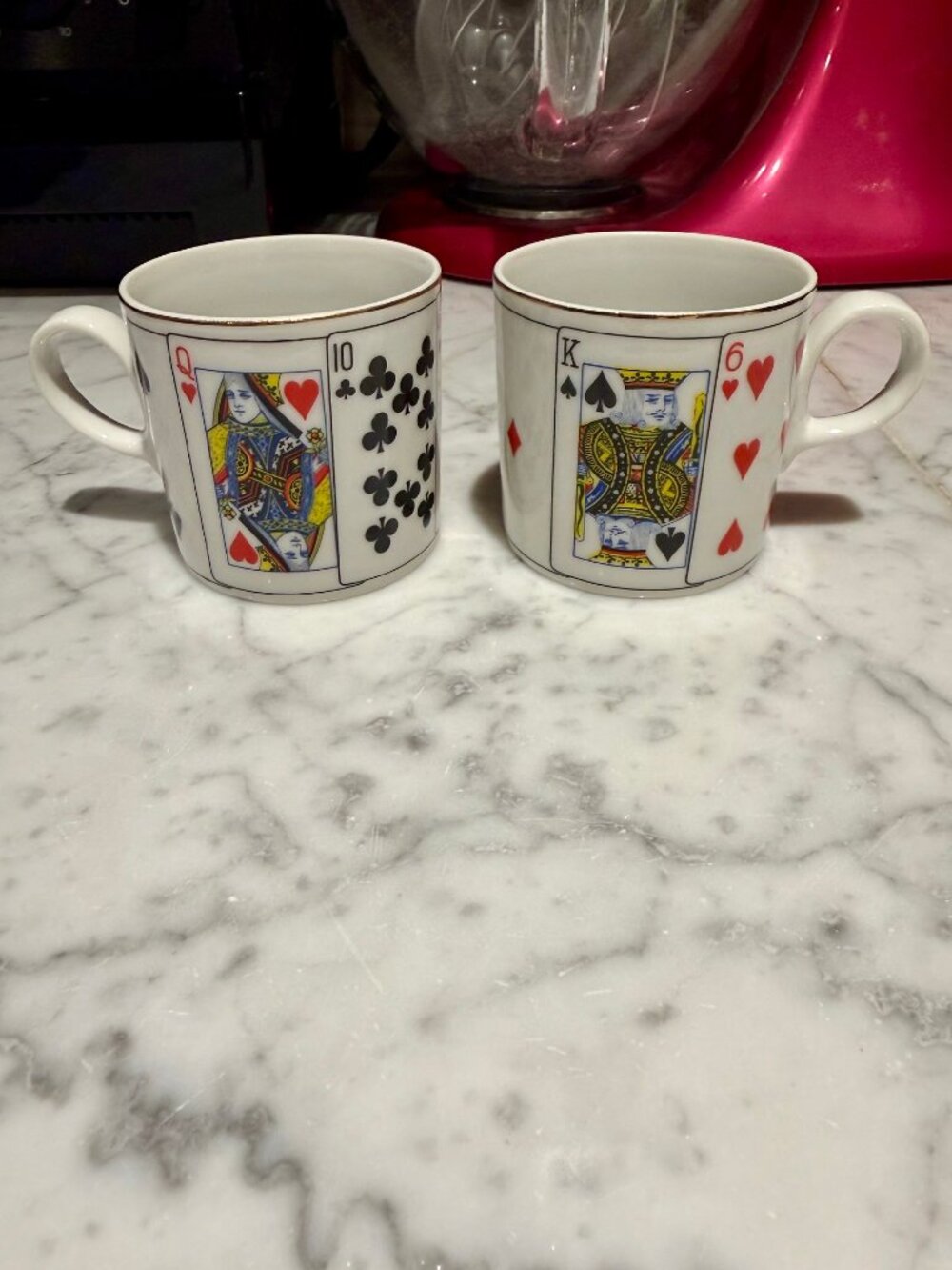 HORCHOW PLAYING CARDS TEA CUPS (2)